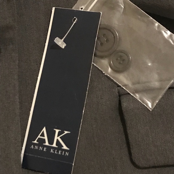 NWT AK Anne Klein Charcoal Collared Fitted Blazer - Picture 6 of 8